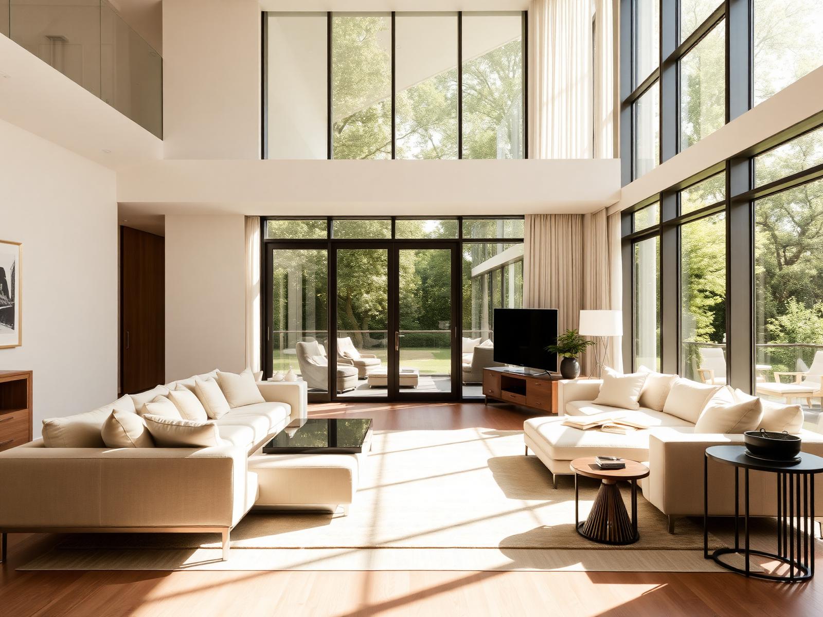Modern furnished apartment with natural light